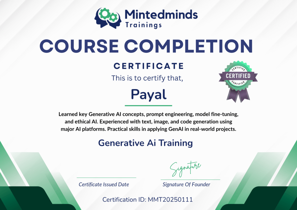 Generative Ai Training Completion Certificate